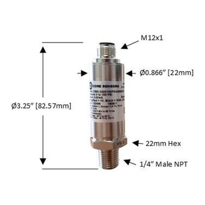 CS80 Intrinsically Safe Pressure Transducer, 50-30,000 PSI