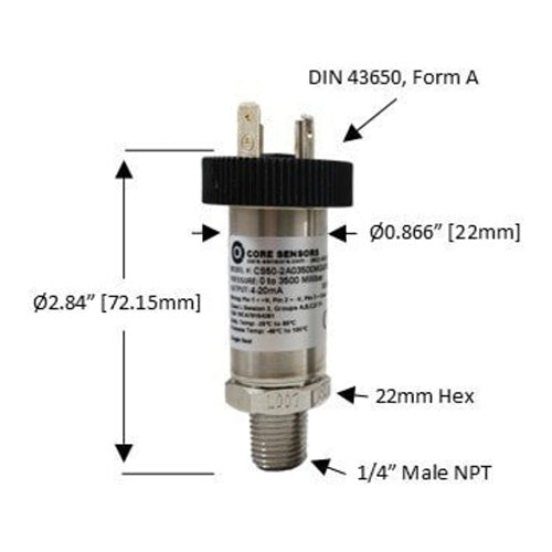 CS81 Intrinsically Safe Low Pressure Transducer, 1-49 PSI