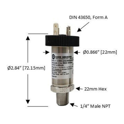CS81 Intrinsically Safe Low Pressure Transducer, 1-49 PSI