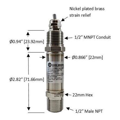 CS50 Non-Incendive Pressure Transducer, 50-30,000 PSI