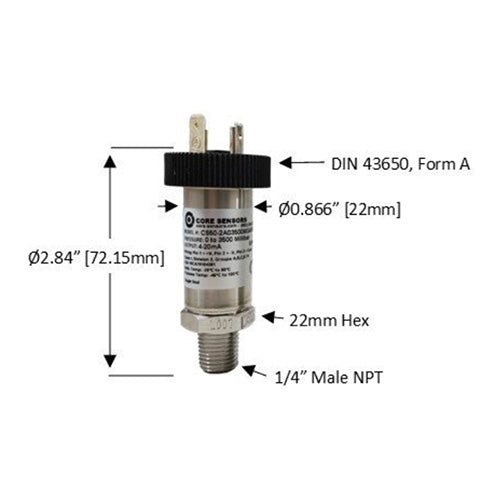 CS50 Non-Incendive Pressure Transducer, 50-30,000 PSI