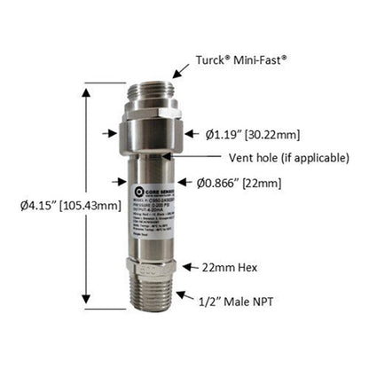 CS50 Non-Incendive Pressure Transducer, 50-30,000 PSI